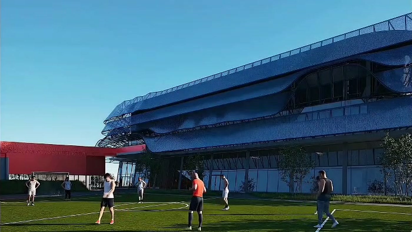 Cancha exterior del complejo deportivo